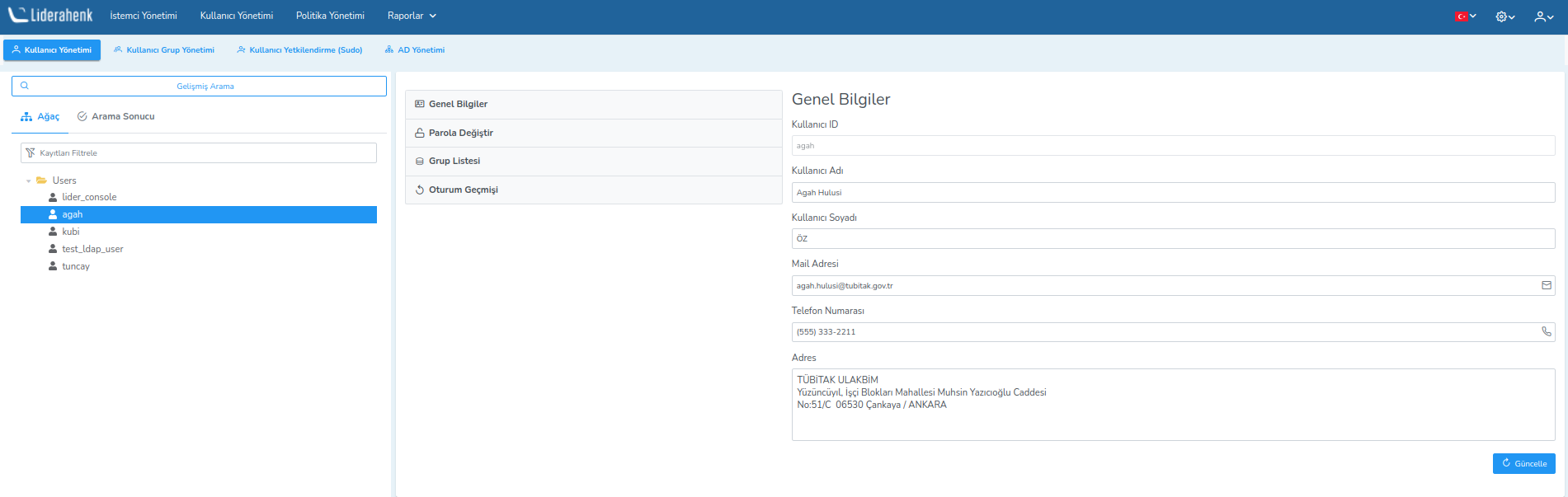 Kullanıcı Yönetimi